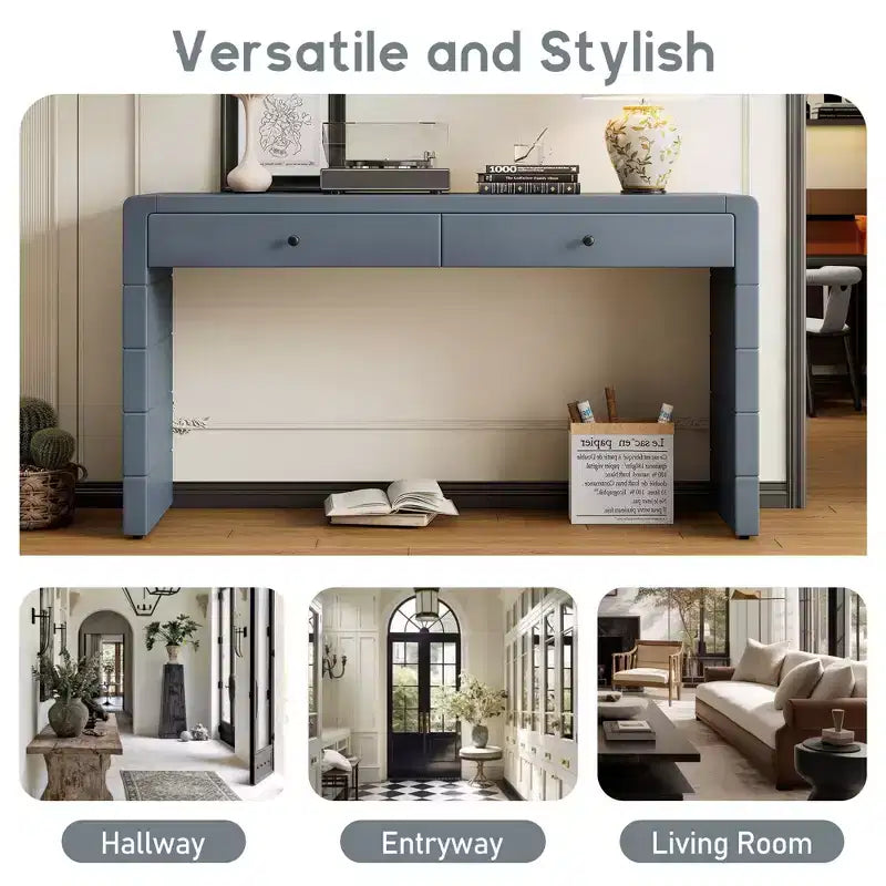 Console de style campagnard de 55 pouces avec coins arrondis sécurisés