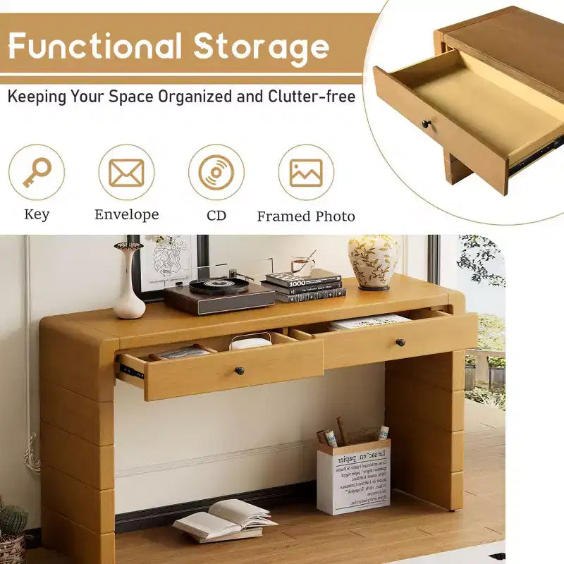 Console de style campagnard de 55 pouces avec coins arrondis sécurisés