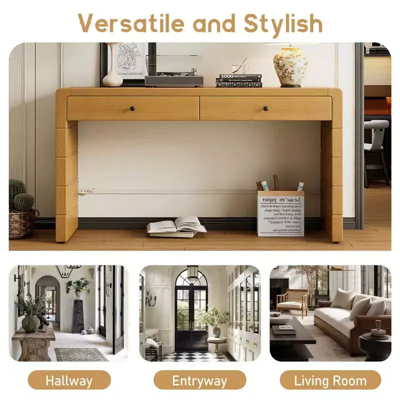 Console de style campagnard de 55 pouces avec coins arrondis sécurisés