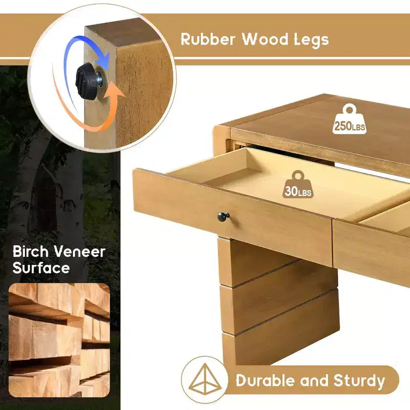 Console de style campagnard de 55 pouces avec coins arrondis sécurisés