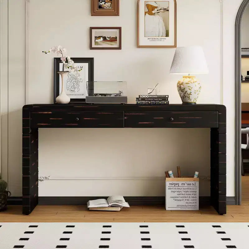 Console de style campagnard de 55 pouces avec coins arrondis sécurisés