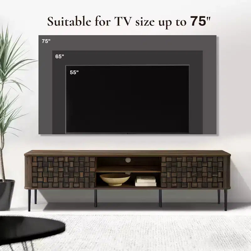 Meuble TV moderne de 71 po pour téléviseurs jusqu'à 75 po
