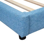 Lit de repos d'angle en forme de L, canapé-lit rembourré avec ports USB, cadre de lit plateforme capitonné en lin avec tête de lit