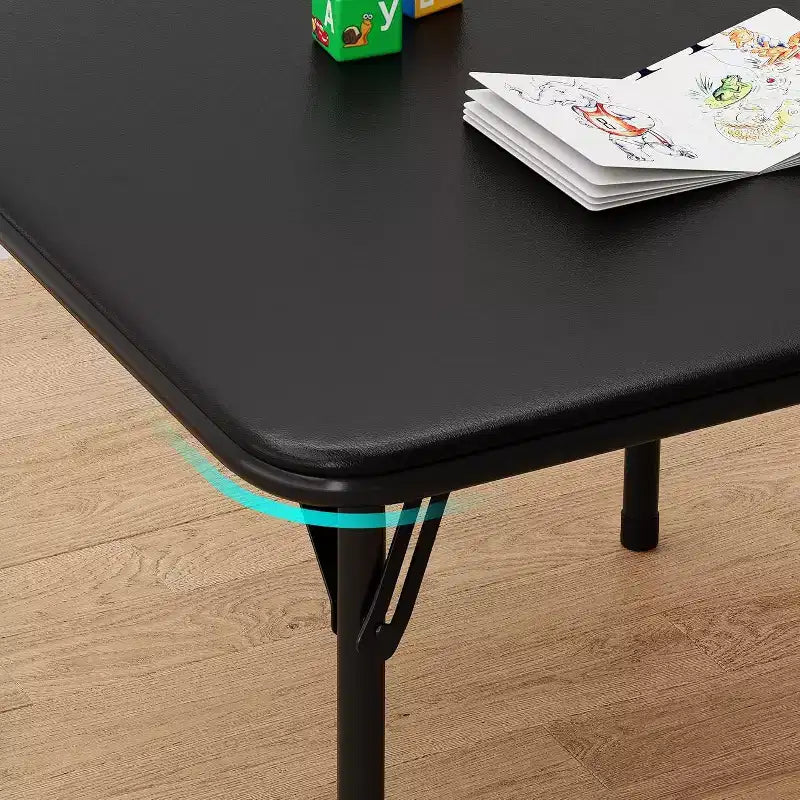 Table et Chaise Pliantes pour Enfants, Une Table et Deux Chaises, avec Coussins en PU, Facile à Placer, Convient aux Enfants pour Manger, Lire et Jouer