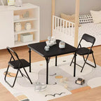Table et Chaise Pliantes pour Enfants, Une Table et Deux Chaises, avec Coussins en PU, Facile à Placer, Convient aux Enfants pour Manger, Lire et Jouer