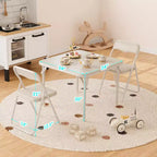 Table et Chaise Pliantes pour Enfants, Une Table et Deux Chaises, avec Coussins en PU, Facile à Placer, Convient aux Enfants pour Manger, Lire et Jouer