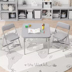 Table et Chaise Pliantes pour Enfants, Une Table et Deux Chaises, avec Coussins en PU, Facile à Placer, Convient aux Enfants pour Manger, Lire et Jouer