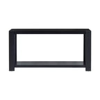 Table console longue minimaliste avec grande étagère inférieure, table d'entrée avec 4 pieds larges, table d'appoint pour salon, couloir, noir