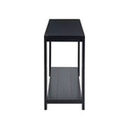 Table console longue minimaliste avec grande étagère inférieure, table d'entrée avec 4 pieds larges, table d'appoint pour salon, couloir, noir