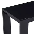 Table console longue minimaliste avec grande étagère inférieure, table d'entrée avec 4 pieds larges, table d'appoint pour salon, couloir, noir