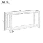 Table console longue minimaliste avec grande étagère inférieure, table d'entrée avec 4 pieds larges, table d'appoint pour salon, couloir, noir