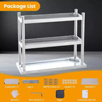 Établi en acier inoxydable, établi de cuisine commerciale avec étagère inférieure réglable, convient aux restaurants, hôtels, garages, à l'intérieur et à l'extérieur
