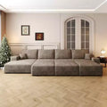 MAYEERTY 135 Large Modular Sofa Camel - 135 6-Seat, Corduroy, Sofa Bed, No Assembly, for Apartment/Living Room