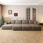 MAYEERTY 135 Large Modular Sofa Camel - 135 6-Seat, Corduroy, Sofa Bed, No Assembly, for Apartment/Living Room