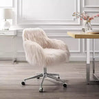 Fauteuil de bureau en similicuir noir, réglable en hauteur, 34 po H.