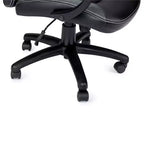 Chaise de bureau en similicuir noir, hauteur réglable, 38 po H