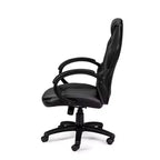 Chaise de bureau en similicuir noir, hauteur réglable, 38 po H