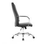 Chaise de bureau à hauteur réglable avec coussin gris, 33 po H