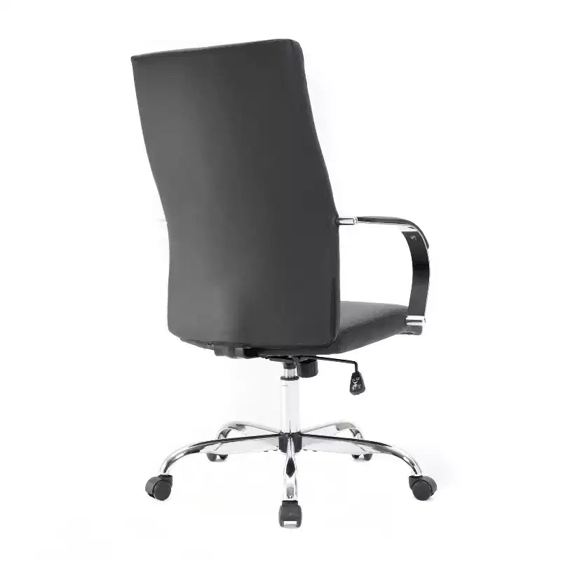 Chaise de bureau à hauteur réglable avec coussin gris, 33 po H