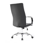 Chaise de bureau à hauteur réglable avec coussin gris, 33 po H