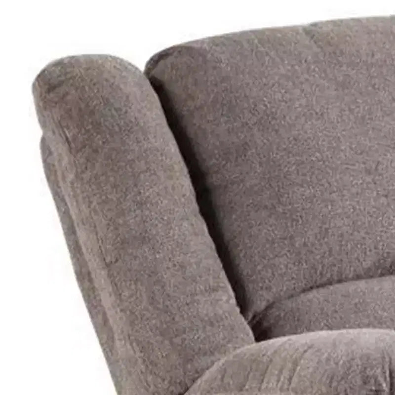 Fauteuil inclinable manuel, coussin capitonné, chenille gris mocha
