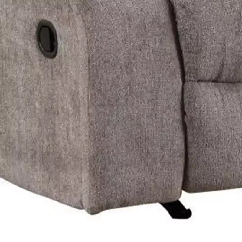 Fauteuil inclinable manuel, coussin capitonné, chenille gris mocha