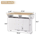 Îlot de cuisine roulant extensible multifonctionnel Lumi Modern