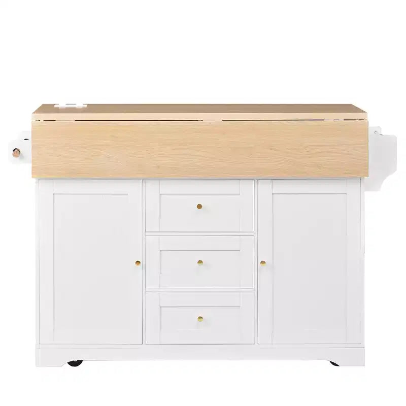Îlot de cuisine roulant extensible multifonctionnel Lumi Modern
