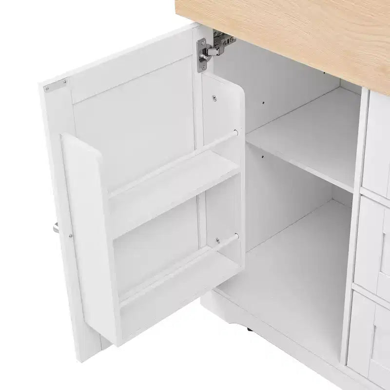 Îlot de cuisine roulant extensible multifonctionnel Lumi Modern