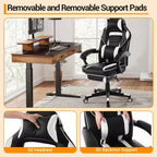 Chaise de bureau haute, chaise de direction en cuir à dossier haut pour gamer