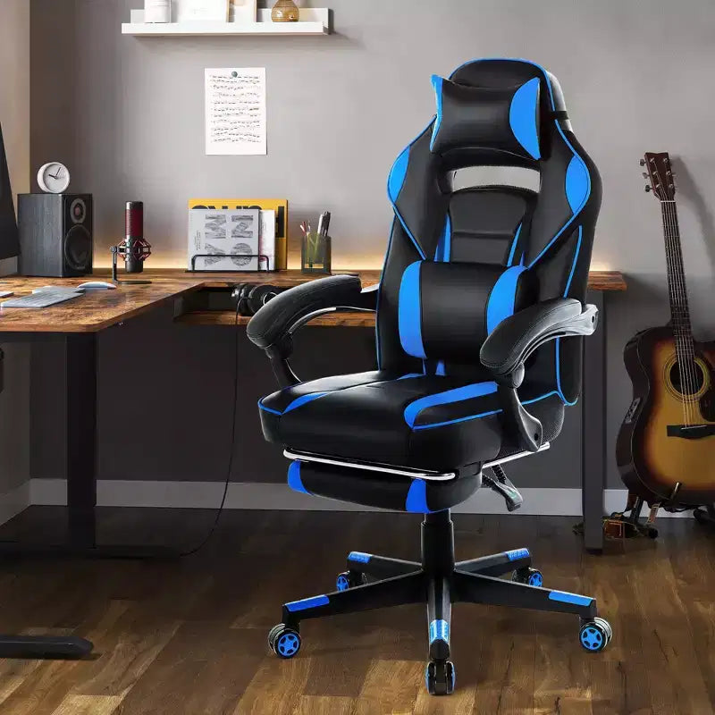 Chaise de bureau haute, chaise de direction en cuir à dossier haut pour gamer