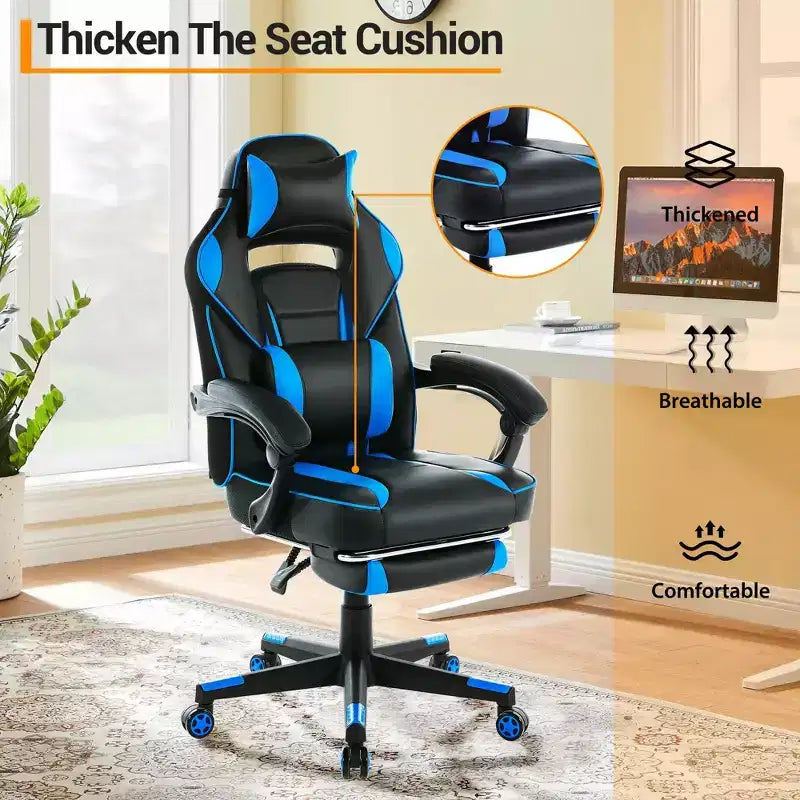 Chaise de bureau haute, chaise de direction en cuir à dossier haut pour gamer