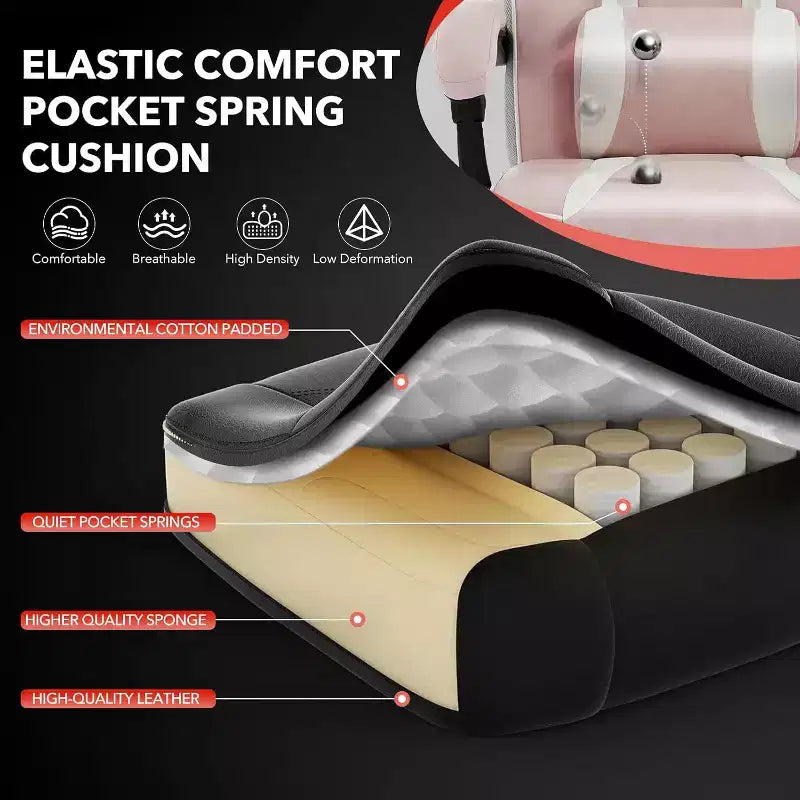 Chaise de bureau haute, chaise de direction en cuir à dossier haut pour gamer