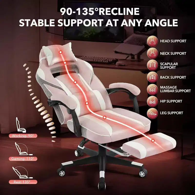 Chaise de bureau haute, chaise de direction en cuir à dossier haut pour gamer