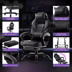 Chaise de bureau haute, chaise de direction en cuir à dossier haut pour gamer