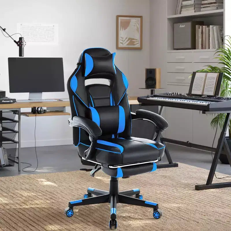 Chaise de bureau haute, chaise de direction en cuir à dossier haut pour gamer