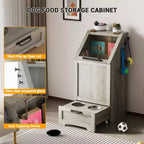 Dog Feeding Station with Raised Bowls & Storage Cabinet, Pet Feeder t for & Watering Supplies, Dog Food Organizer