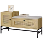 Banc de rangement pour chaussures, banc à chaussures avec rangement, banc d'entrée avec meuble à chaussures à tiroir basculant pour couloir et chambre, chêne naturel