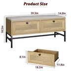 Banc de rangement pour chaussures, banc à chaussures avec rangement, banc d'entrée avec meuble à chaussures à tiroir basculant pour couloir et chambre, chêne naturel