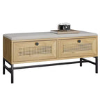 Banc de rangement pour chaussures, banc à chaussures avec rangement, banc d'entrée avec meuble à chaussures à tiroir basculant pour couloir et chambre, chêne naturel