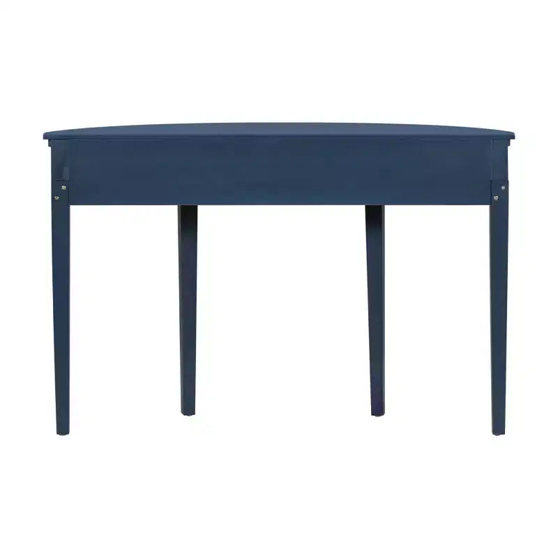 Console cannelée avec rangement, table d'entrée en bois avec tiroir et quatre pieds, table de couloir demi-lune