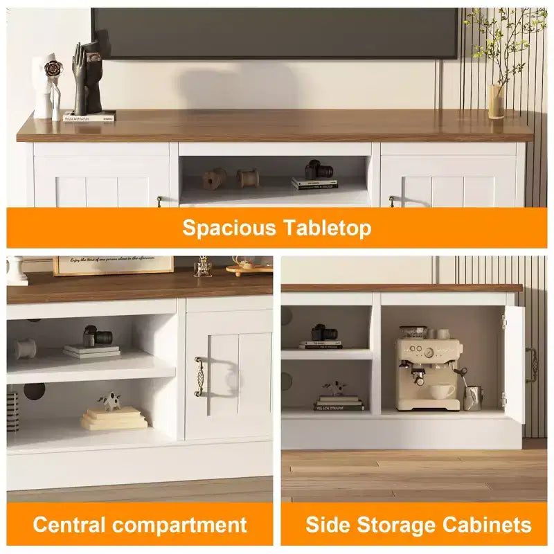 Meuble TV de ferme de 61 pouces pour téléviseurs jusqu'à 65 pouces