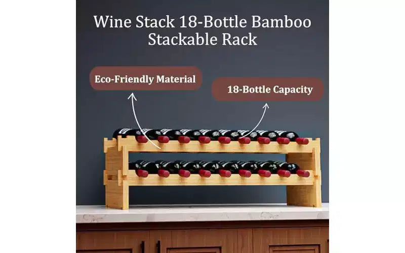 Casier à vin empilable modulaire en bambou pour 9/18/36/72 bouteilles, étagère de rangement et de présentation en bois
