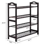 Étagère multifonction à 4 niveaux pour chaussures, serviettes, livres, petits appareils ménagers en bambou