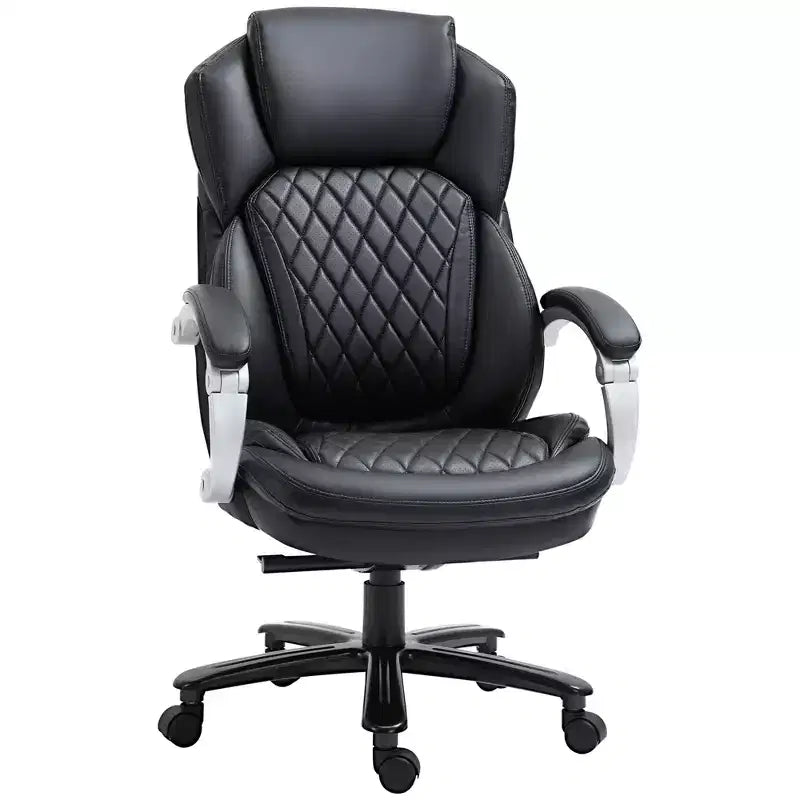 Big and Tall Executive Office Chair with Wide Seat, Computer Desk Chair with High Back Diamond Stitching, Adjustable Height & Swivel Wheels