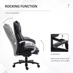 Fauteuil de bureau exécutif grande taille avec siège large, chaise de bureau avec dossier haut surpiqué en losanges, hauteur réglable et roulettes pivotantes