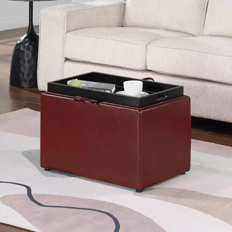Pouf de rangement Comfort Accent avec plateau réversible