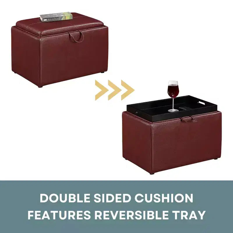 Pouf de rangement Comfort Accent avec plateau réversible
