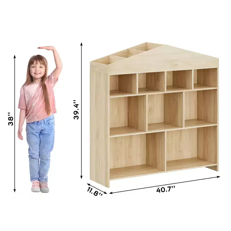 Organisateur de rangement de jouets, étagère à livres pour enfants à 9 compartiments