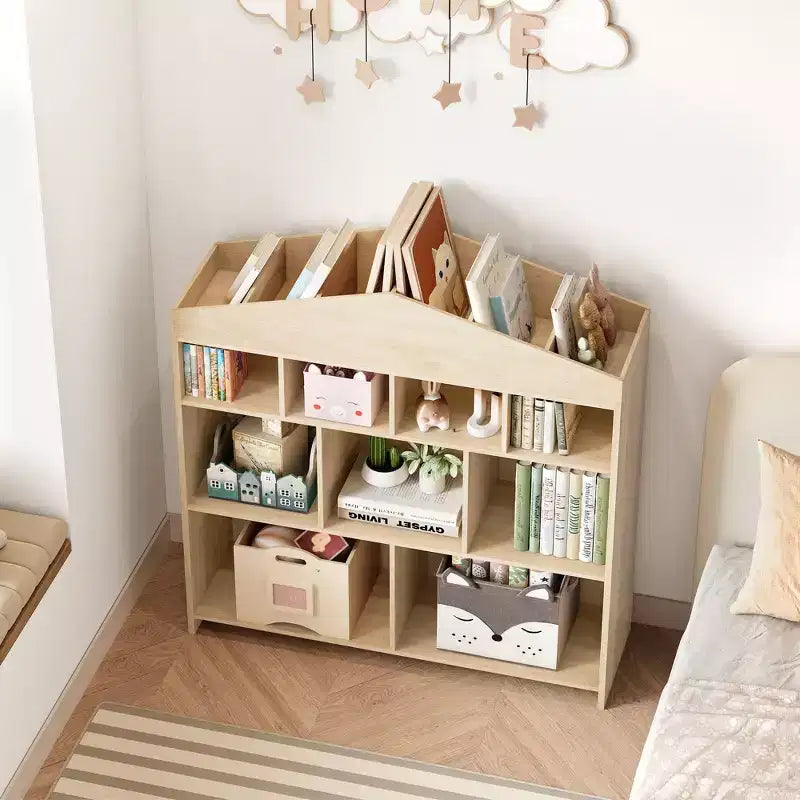 Organisateur de rangement de jouets, étagère à livres pour enfants à 9 compartiments